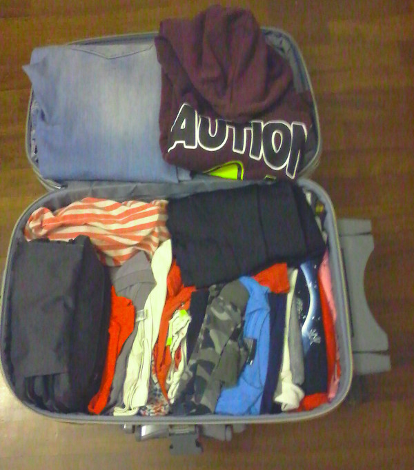 la valigia riempita secondo il metodo Konmari